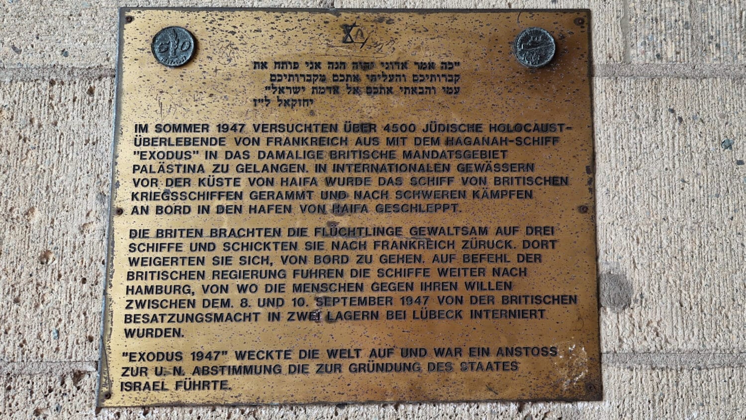 Gedenktafel Exodus