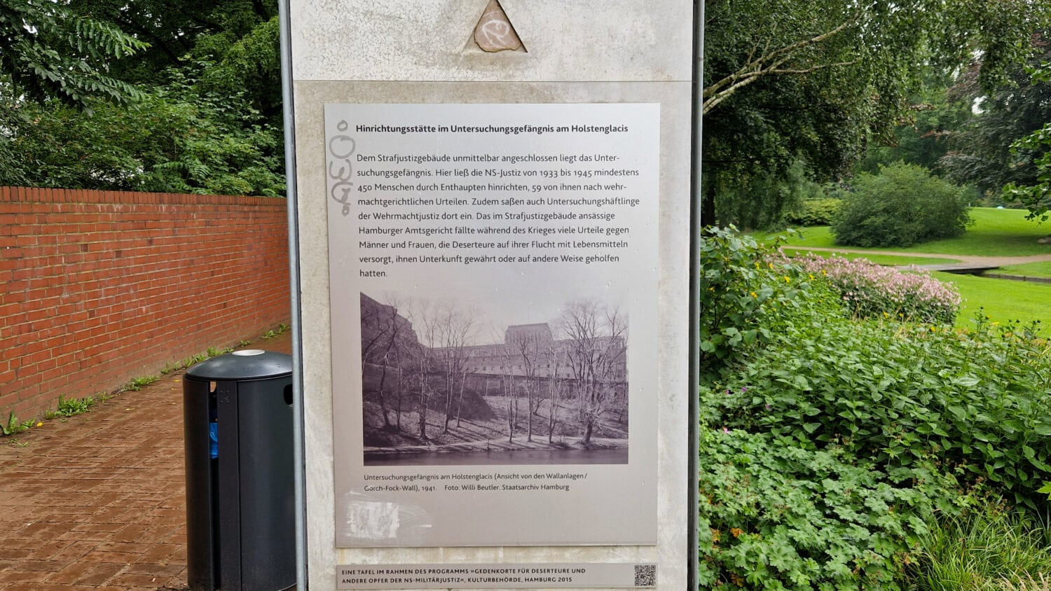 Infotafel Untersuchungsgefängnis Holstenglacis