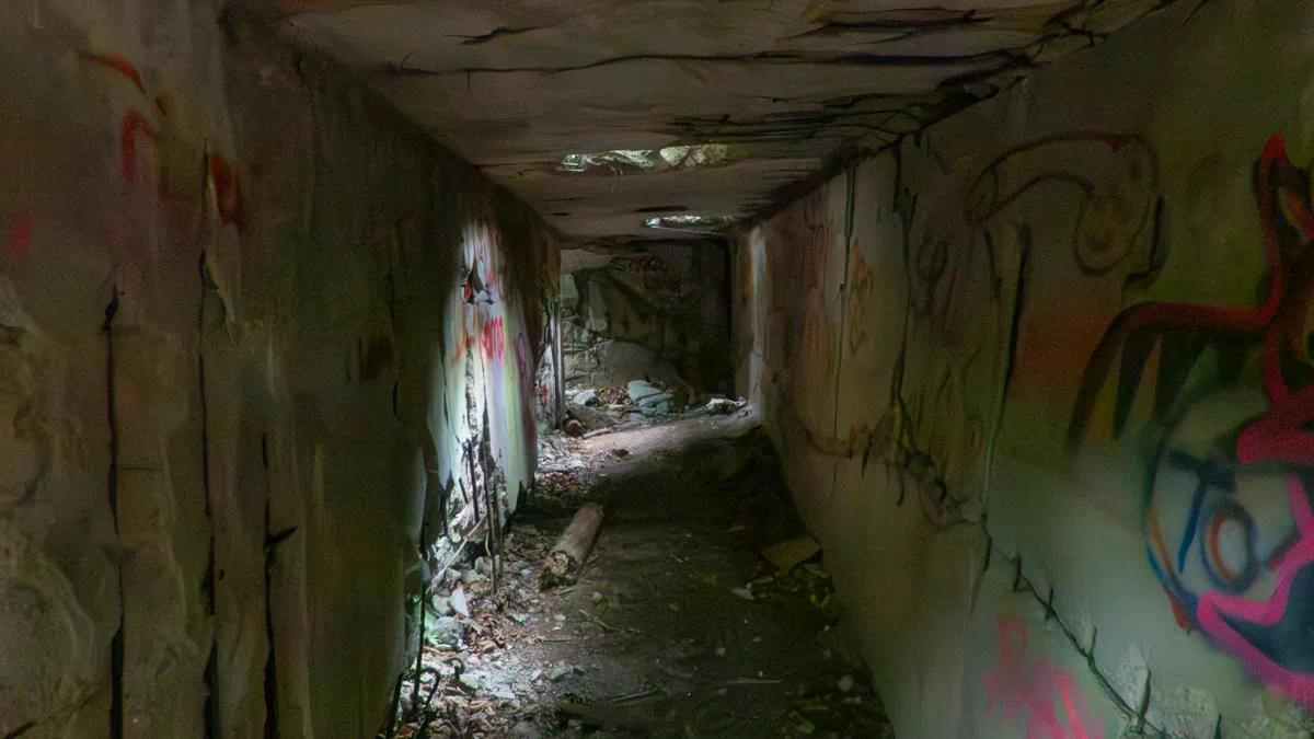 Tunnel unter Ruine