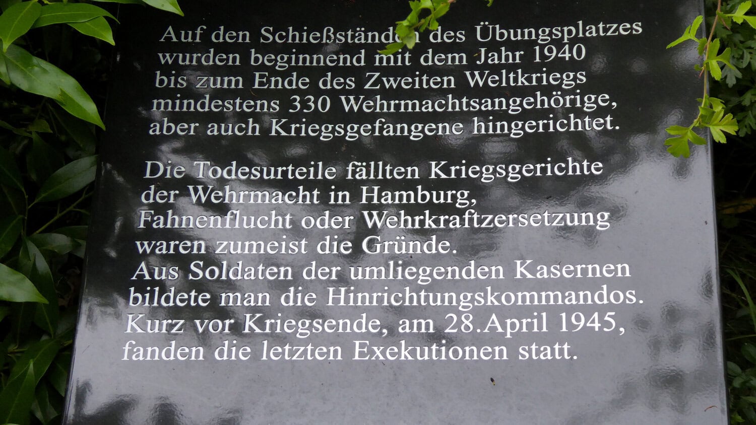 Gedenktafel Schießstand Höltigbaum