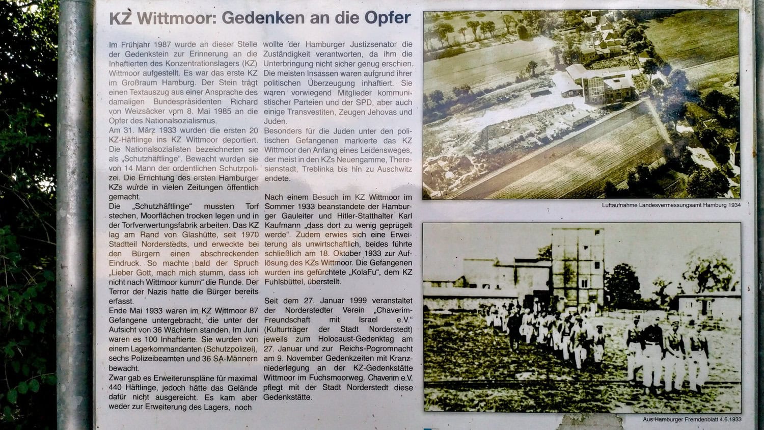 Infotafel KZ Wittmoor