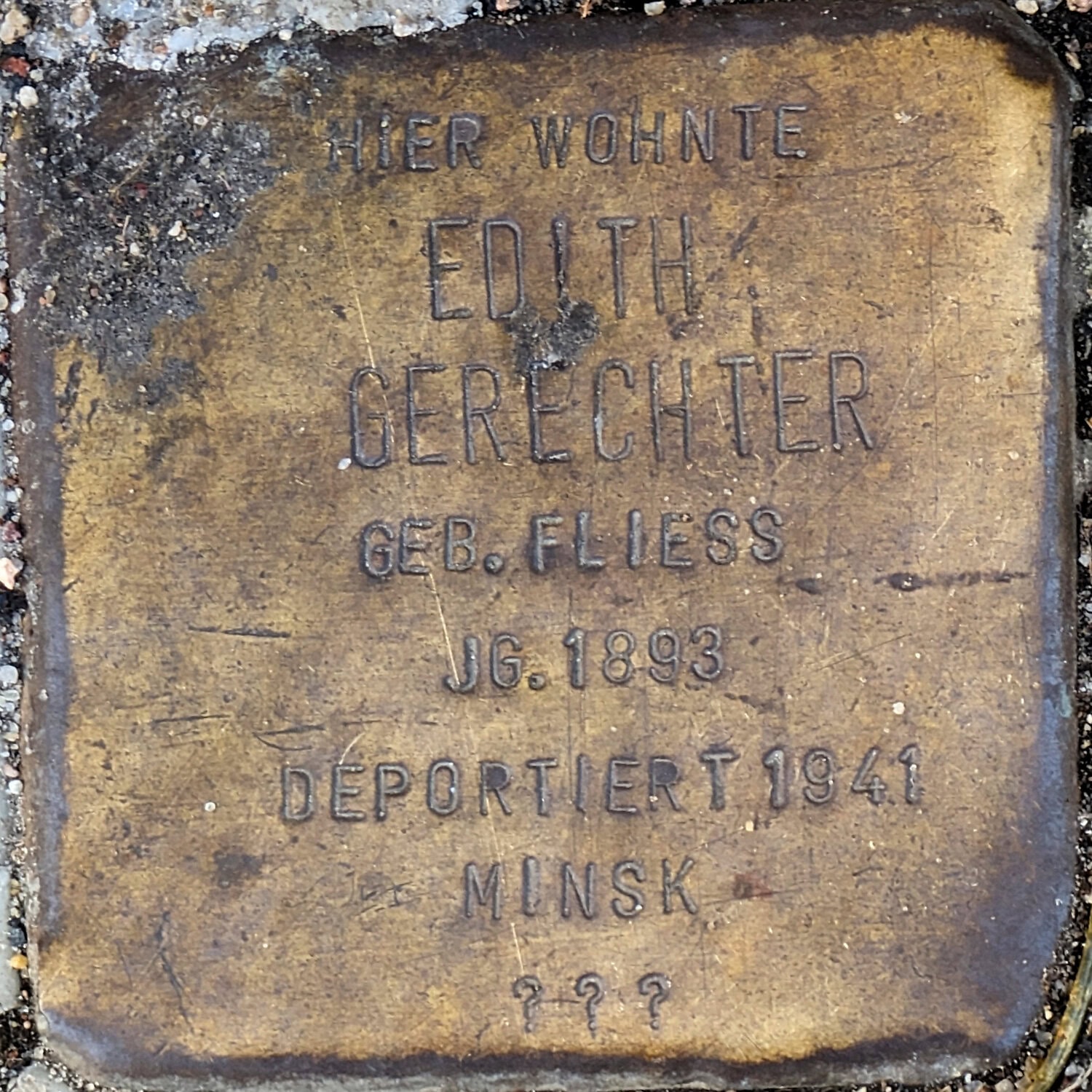 Stolperstein Edith Gerechter