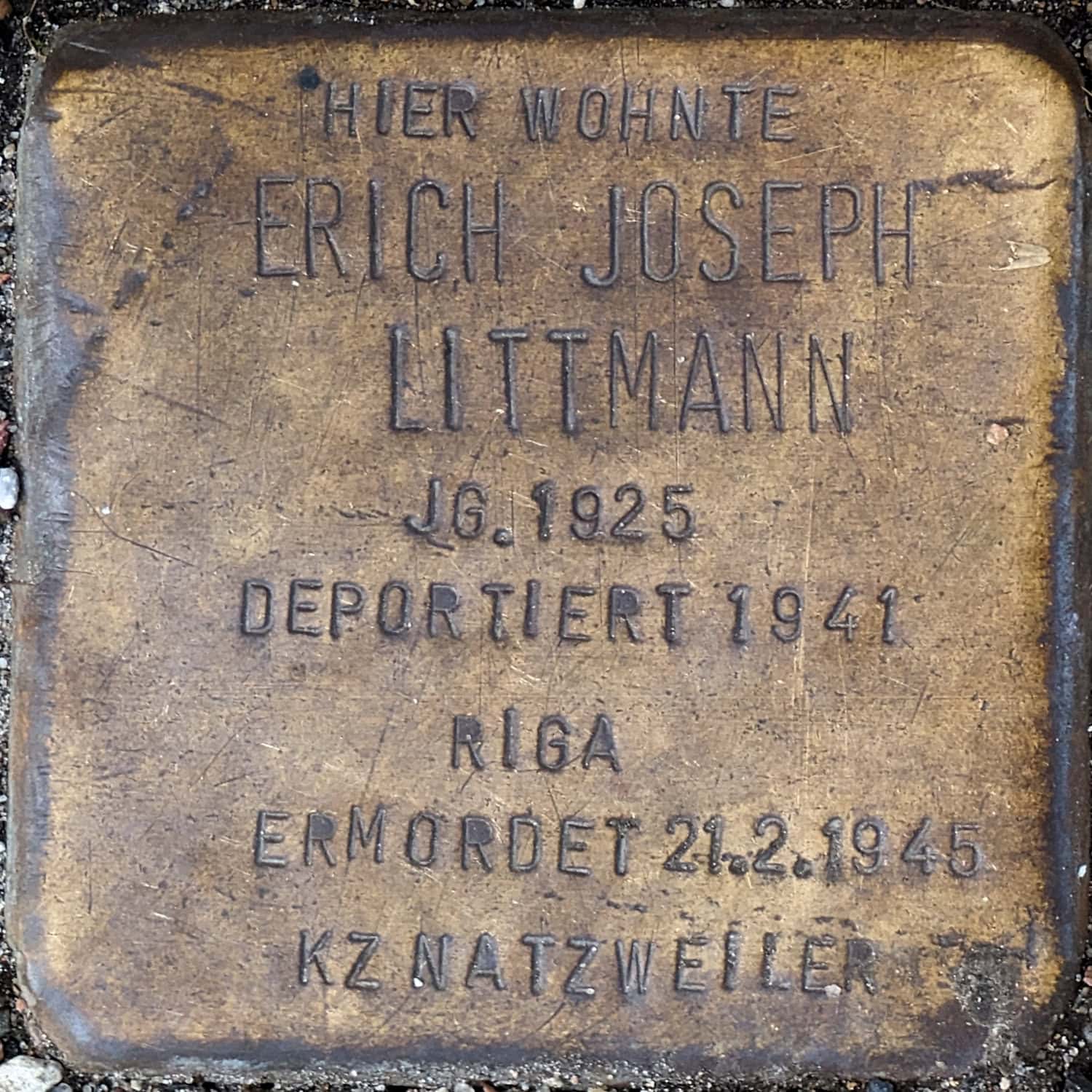 Stolperstein Erich Joseph Littmann