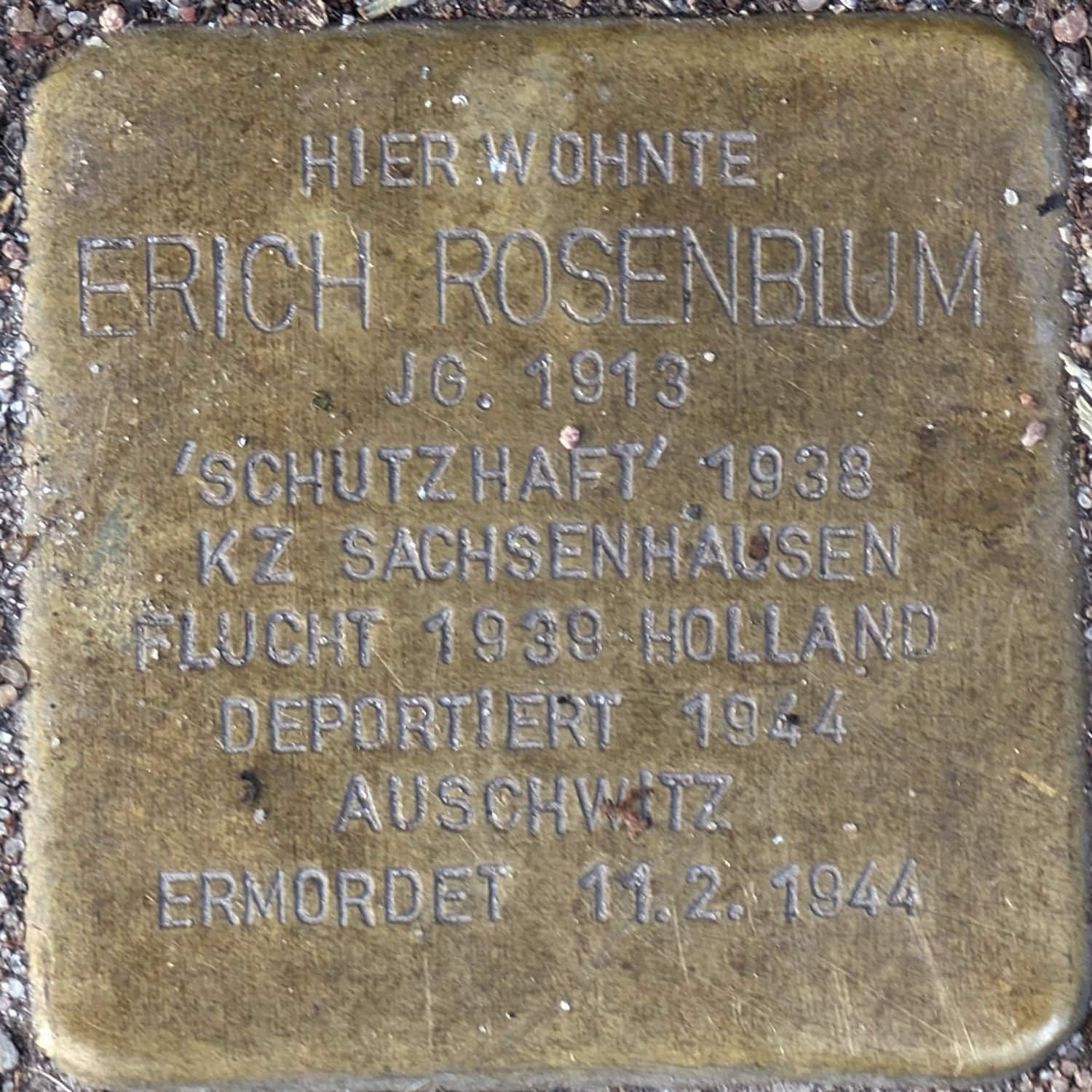 Stolperstein Erich Rosenblum