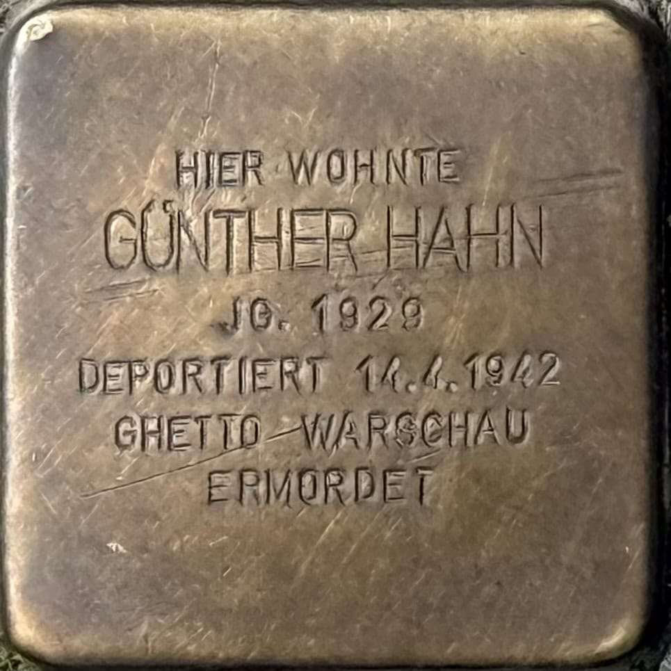 Stolperstein Günther Hahn