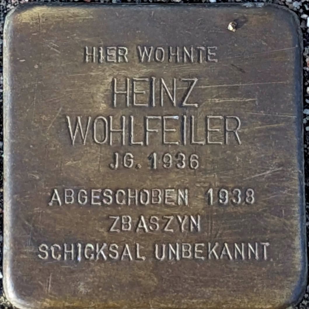 Stolperstein Heinz Wohlfeiler