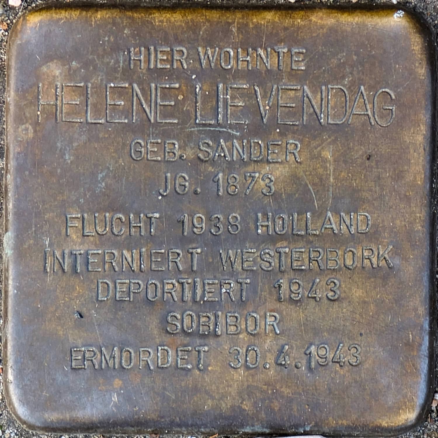 Stolperstein Helene Lievendag