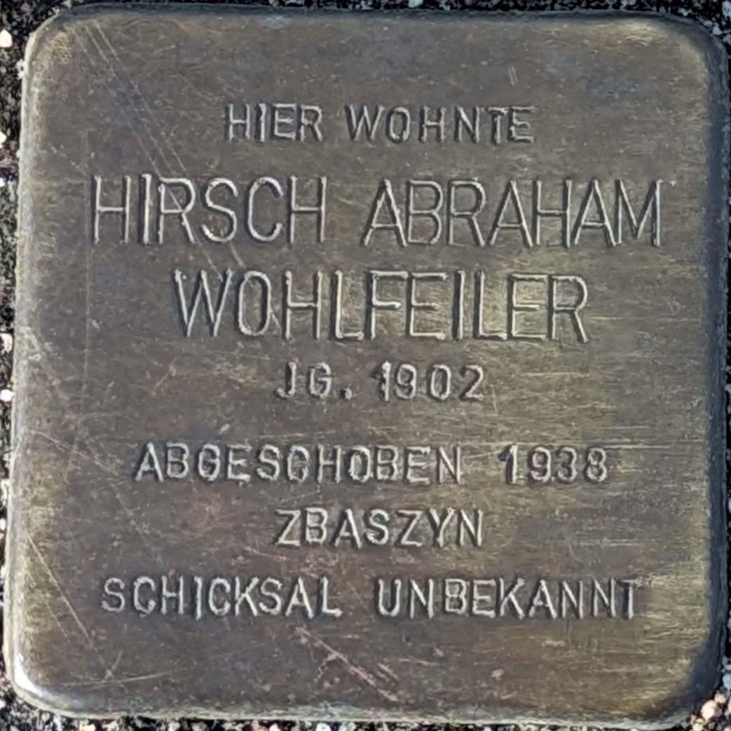 Stolperstein Hirsch Abraham Wohlfeiler