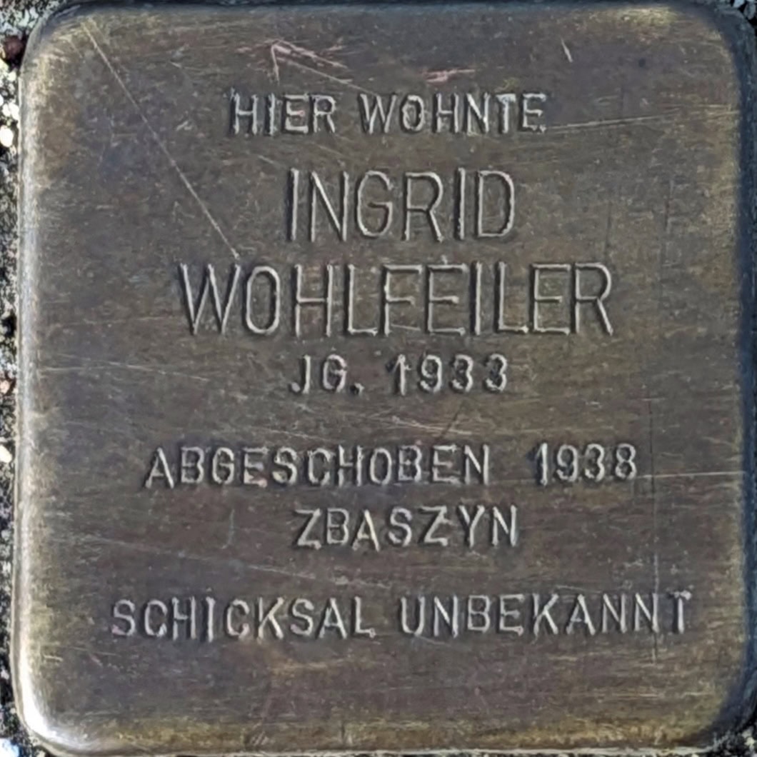 Stolperstein Ingrid Wohlfeiler