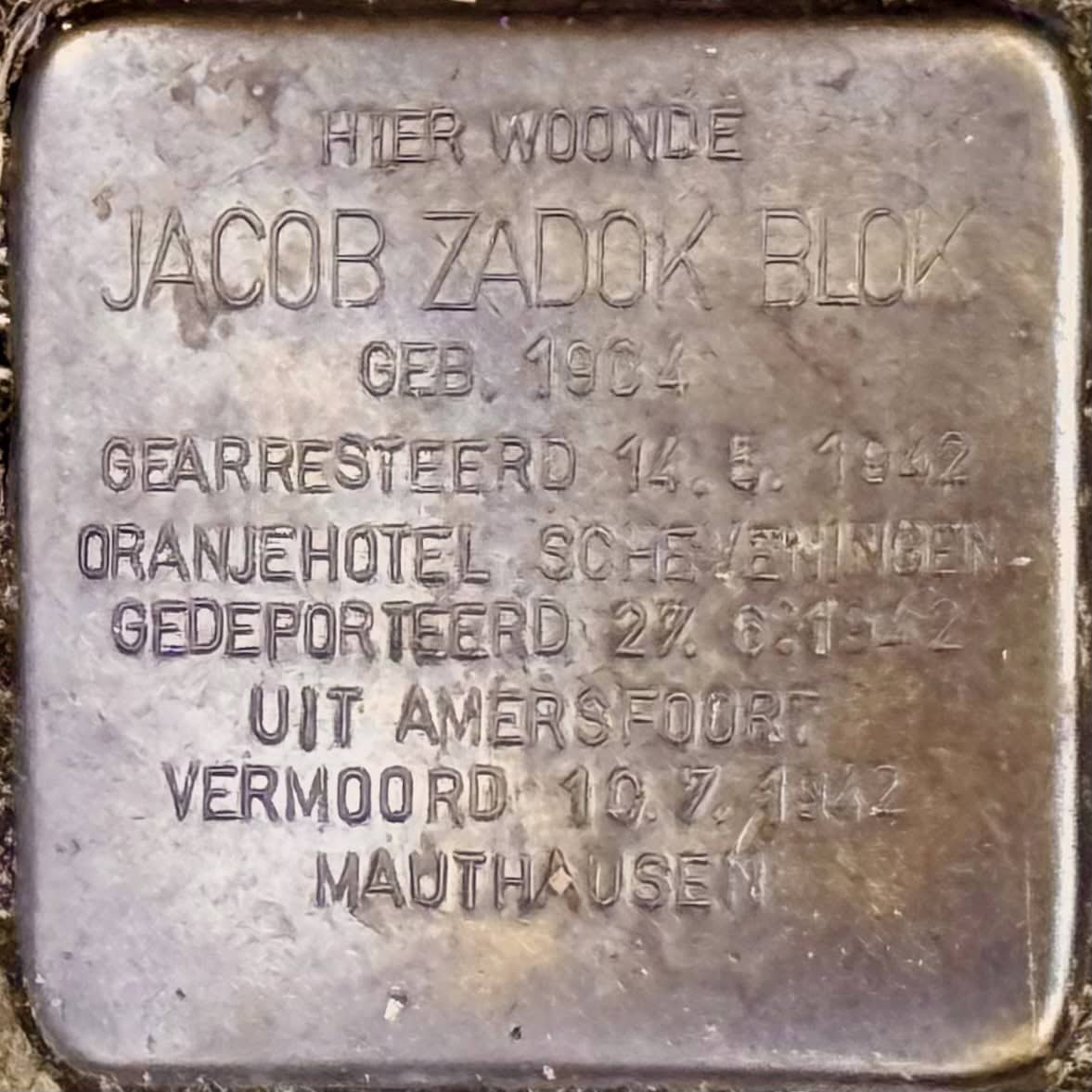 Stolperstein Jacob Zadok Blok