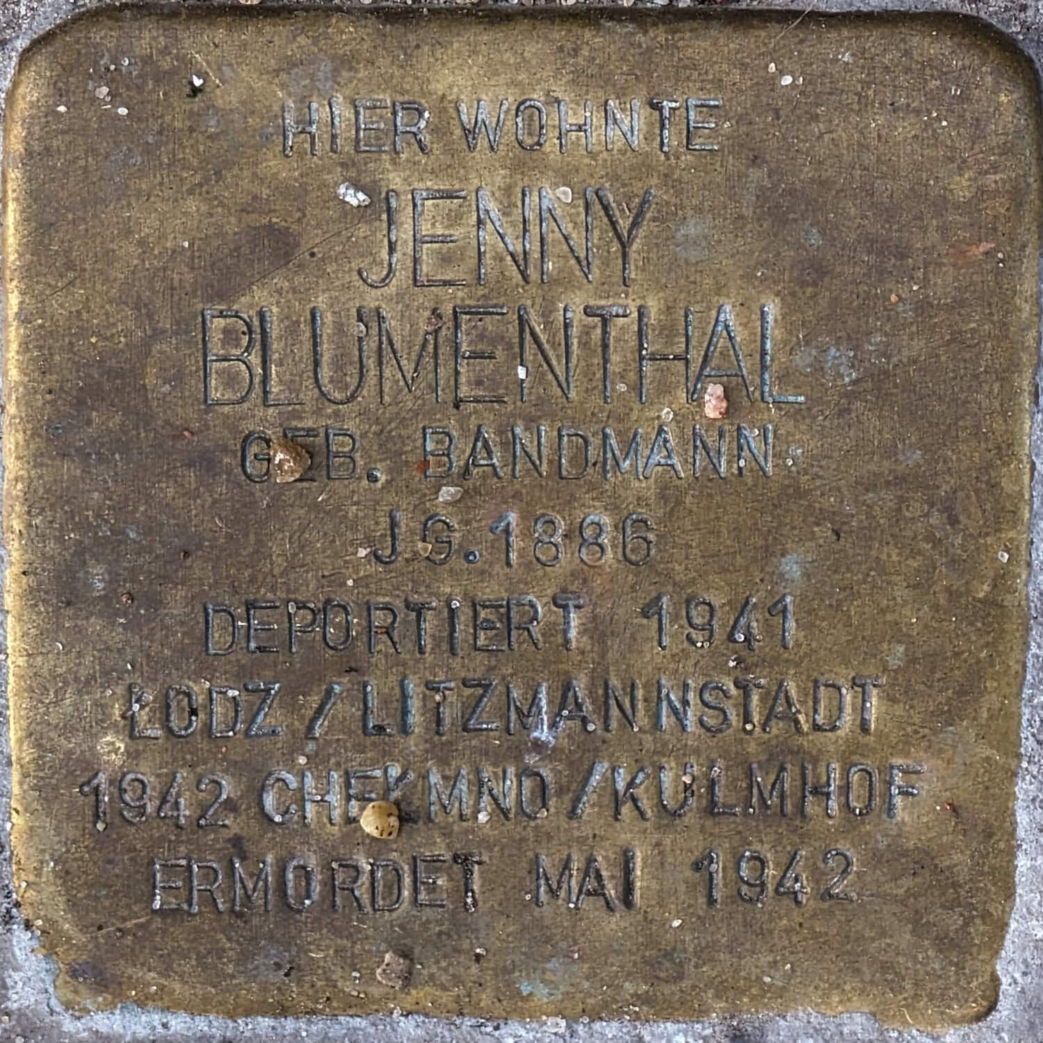 Stolperstein Jenny Blumenthal