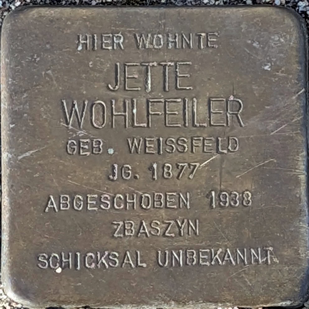 Stolperstein Jette Wohlfeiler
