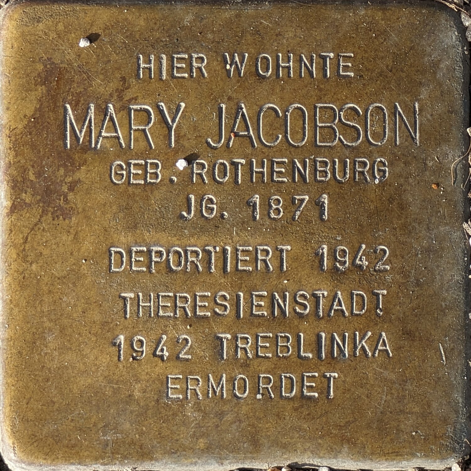 Stolperstein Mary Jacobson