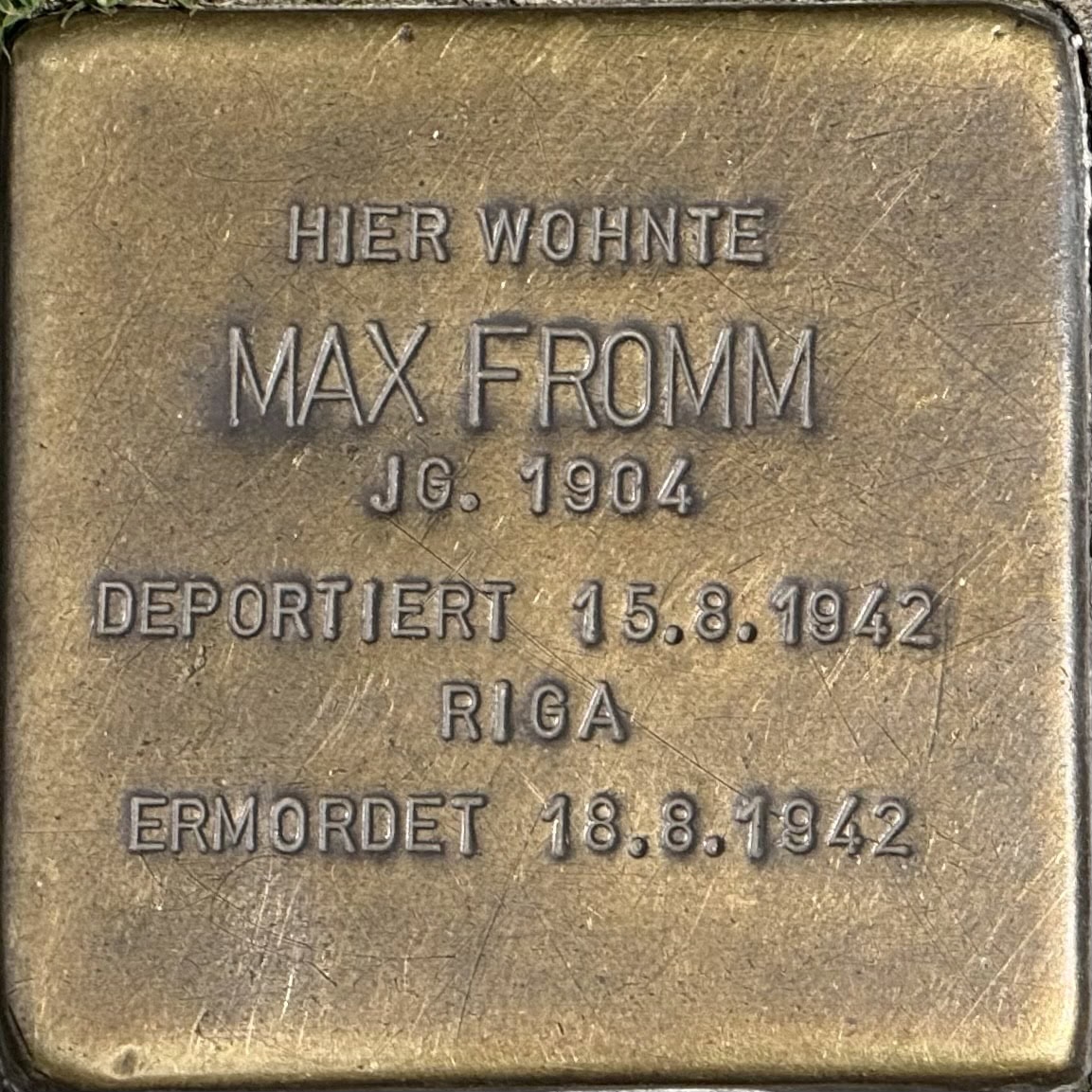 Stolperstein Max Fromm