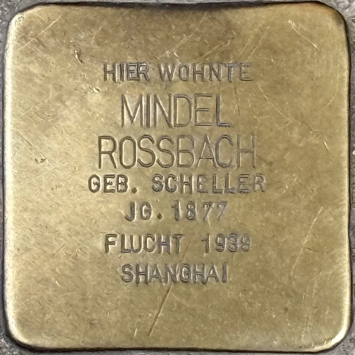 Stolperstein Mindel Rossbach
