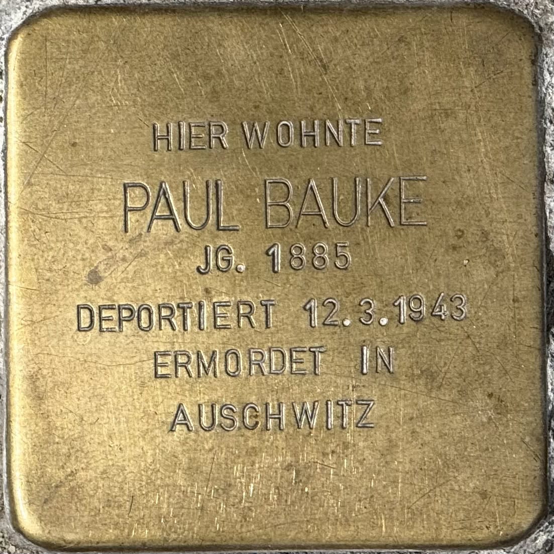 Stolperstein Paul Bauke
