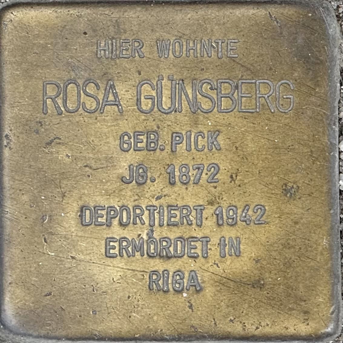 Stolperstein Rosa Günsberg