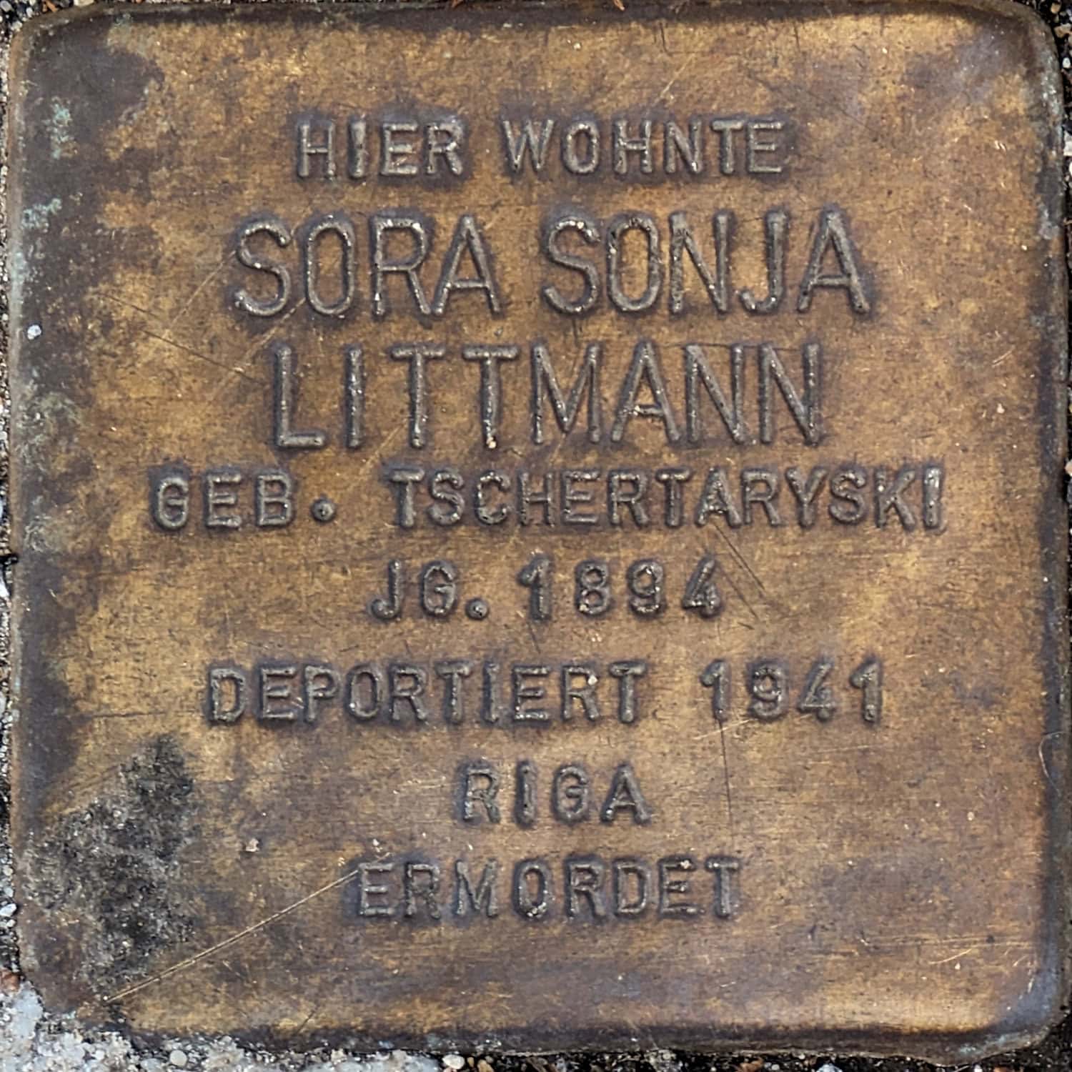 Stolperstein Sora Sonja Littmann