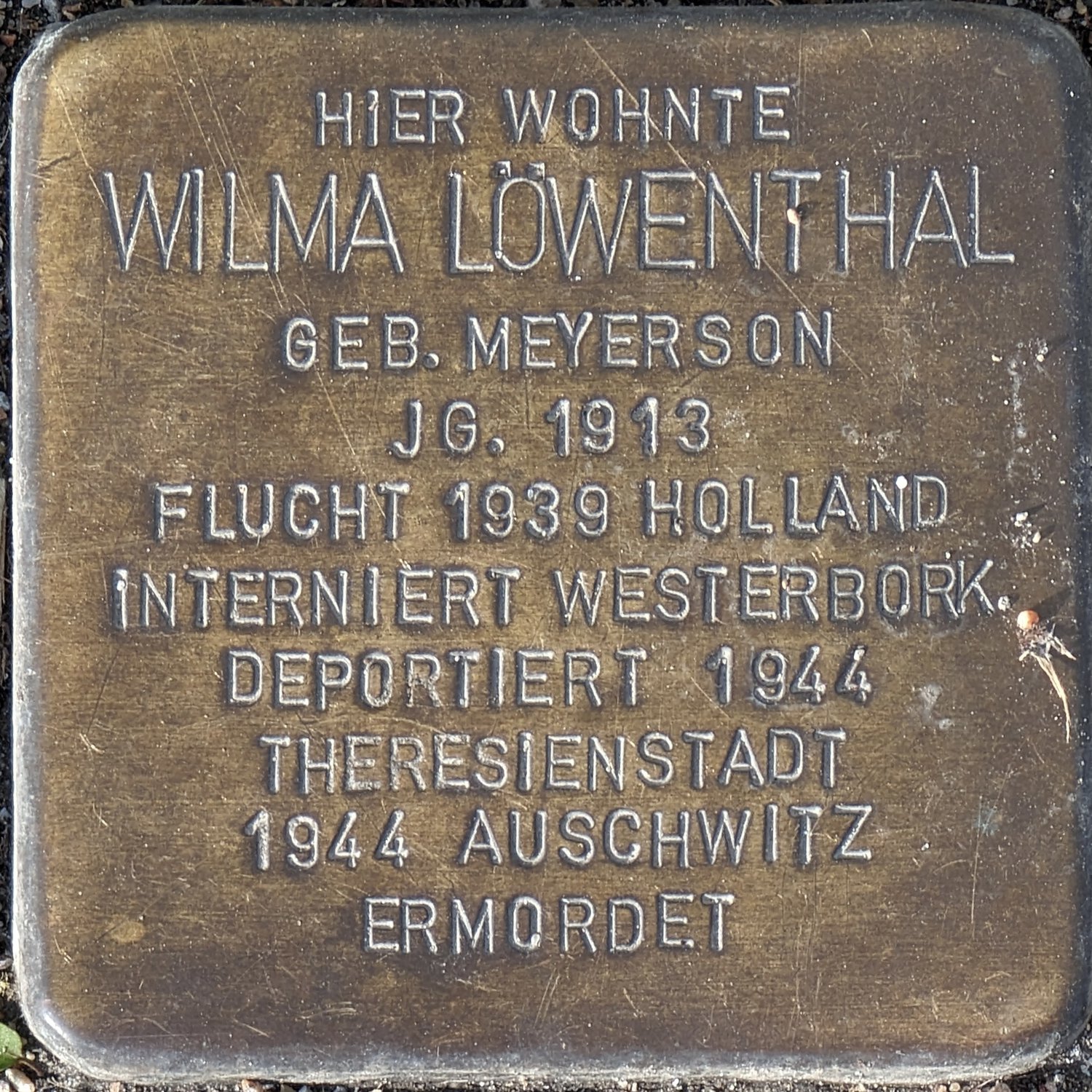 Stolperstein Wilma Löwenthal