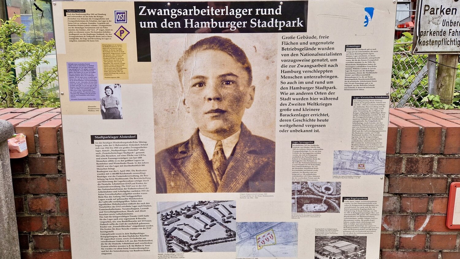 Zweite Gedenktafel für Zwangsarbeiter am Stadtpark